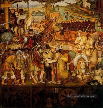 Diego Rivera œuvres - colonisation la grande ville de Tenochtitlan 1952 Diego Rivera